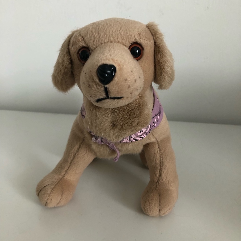 Vintage American Girl Sandy Puppy with Lavender Bandana
